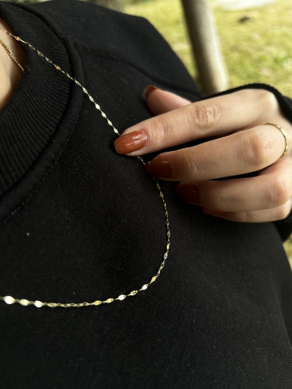 Kelebek zincir kolye, 1,03 gram, Goldium ustalığı ve Altın Kolye modeli ile uzun ömürlü kullanım sağlar.