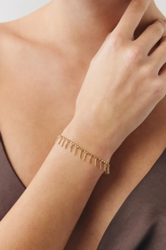 Top Zincirli Mini Gurmet Zincir Detaylı Bileklik resmi