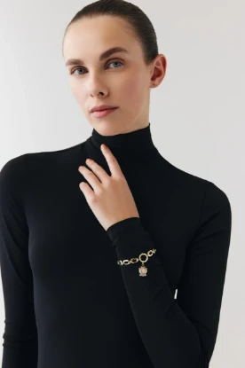 Altın Pembe Lotus Charm Bileklik resmi