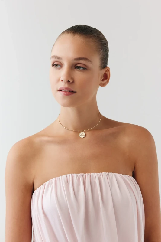 Parıltı Lotus Uç Tel Choker resmi