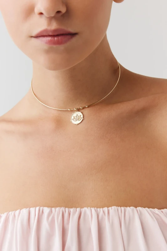 Parıltı Lotus Uç Tel Choker resmi