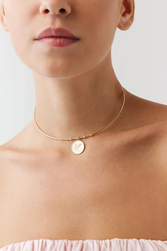 Başak Damga Uçlu Tel Choker resmi