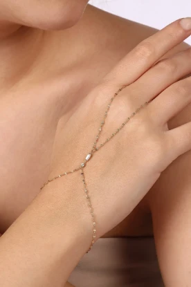 Minimal ve Baget Taşlı Çubuklu Şahmeran resmi