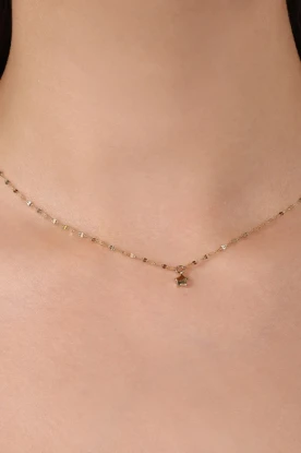 Yıldızlı Ezme Forse Zincir Choker resmi