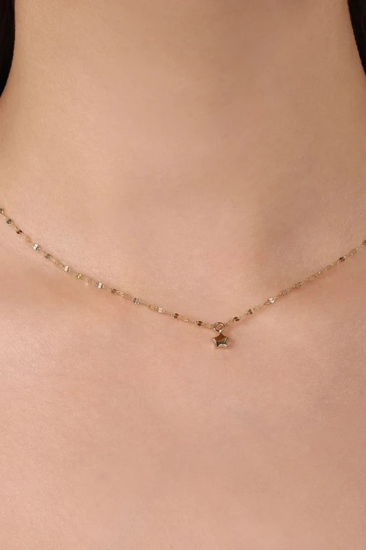 Yıldızlı Ezme Forse Zincir Choker resmi