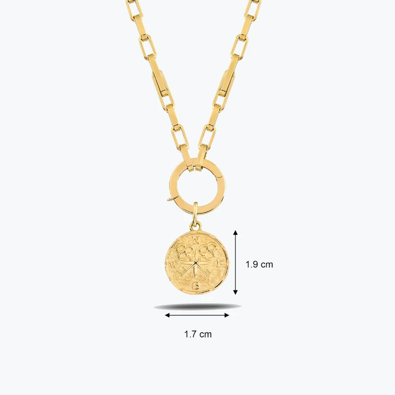 Pusula Damga Charm Kolye resmi