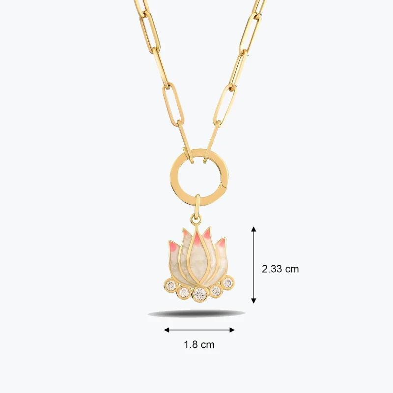 Pembe Lotus Kolye resmi