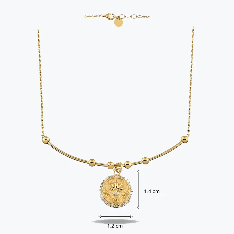 Lotus Uç Tel Kolye resmi