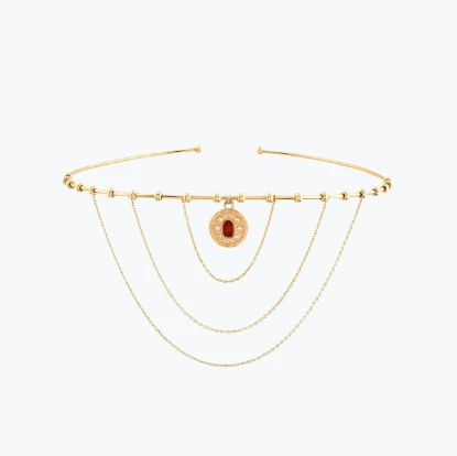 Madalyon Uç Modern Gotik Choker resmi