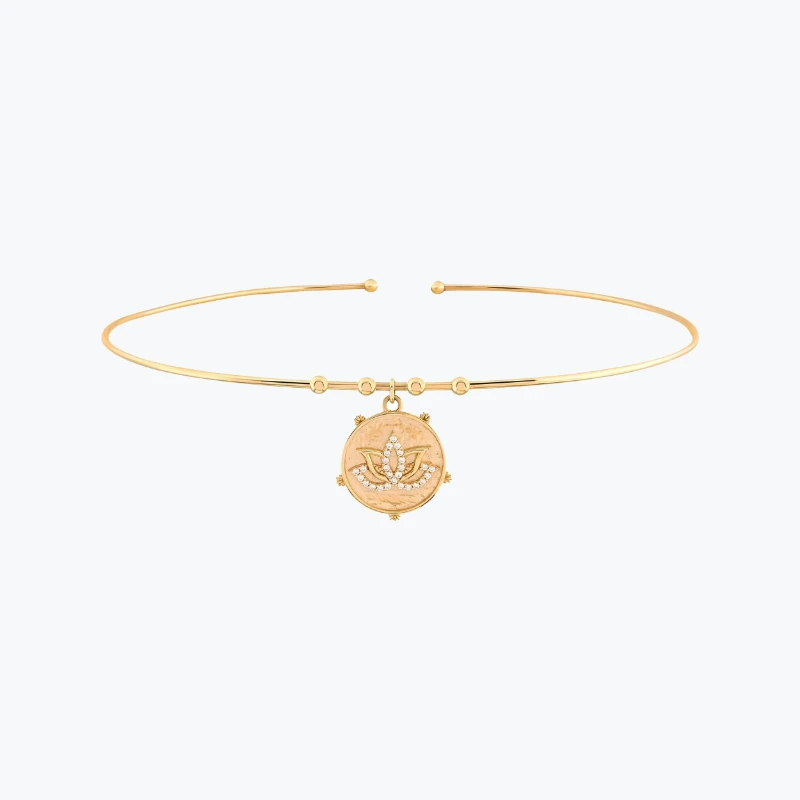 Parıltı Lotus Uç Tel Choker resmi