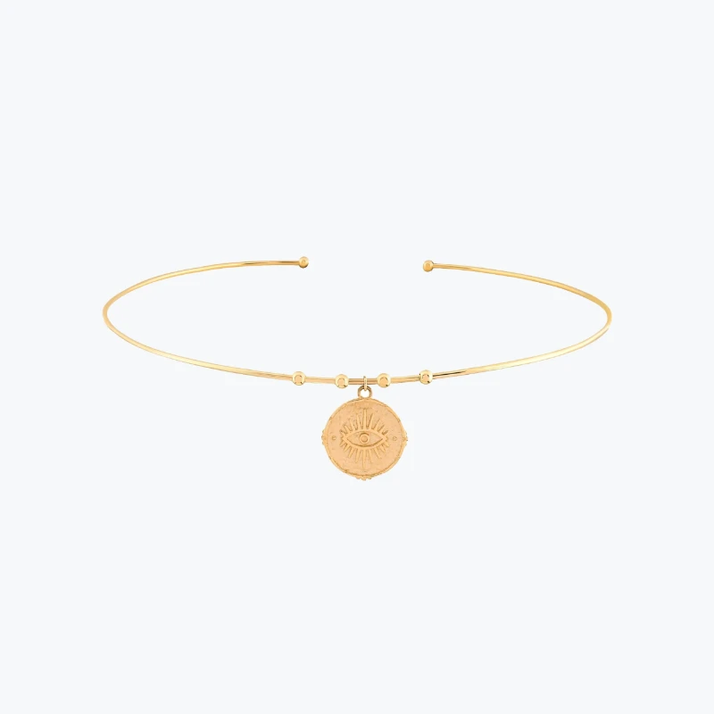 Göz Damga Uçlu Tel Choker resmi