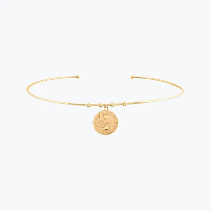 Kalpler Damga Uçlu Tel Choker resmi