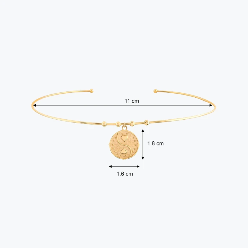 Kalpler Damga Uçlu Tel Choker resmi