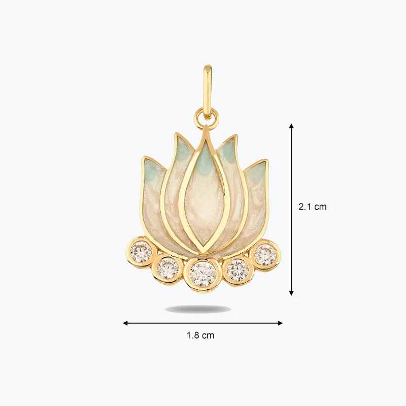 Mavi Lotus Kolye Charm resmi
