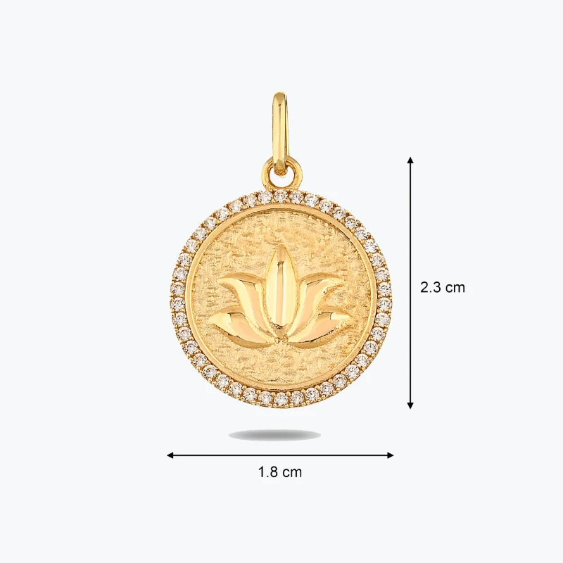Lotus Damga Kolye Charm resmi