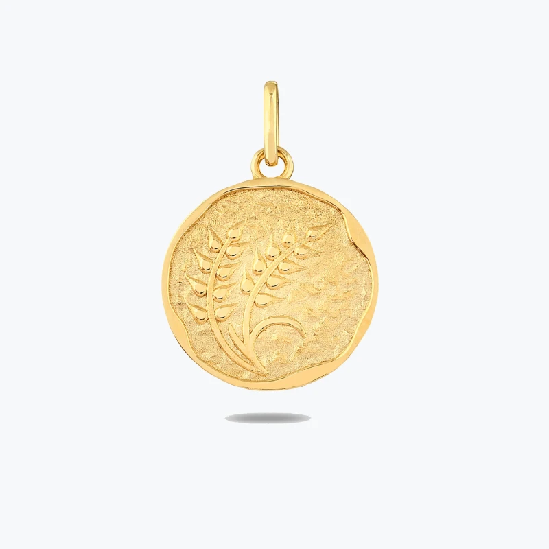 Yeşil Taşlı Çiçek Madalyon Bileklik Charm resmi