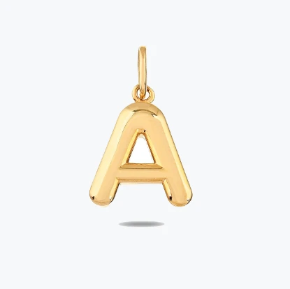 Altın Bomb Harf Kolye Charm resmi