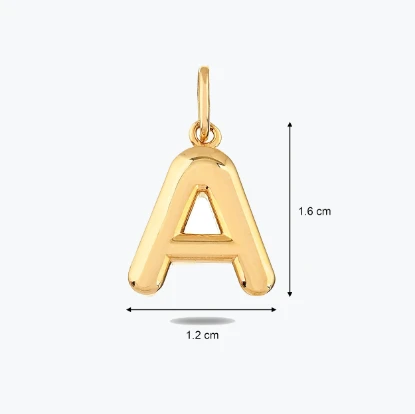 Altın Bomb Harf Kolye Charm resmi