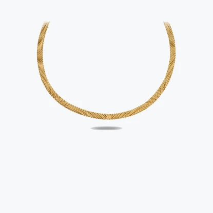 14 Ayar Altın Snake Choker Kolye resmi