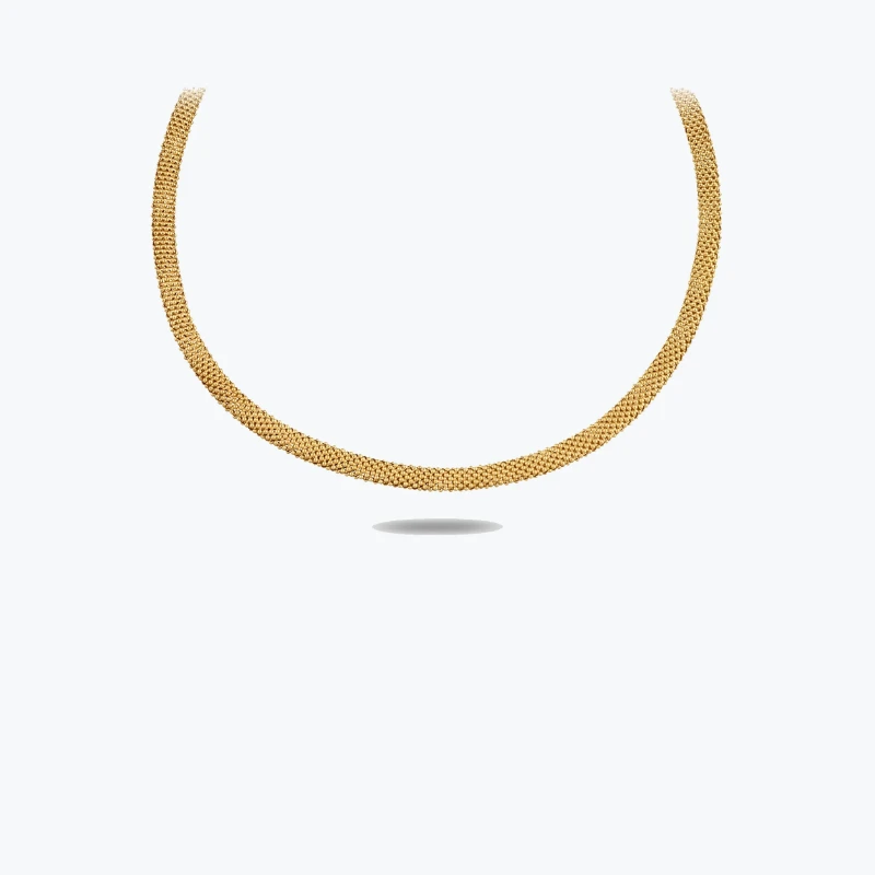 14 Ayar Altın Snake Choker Kolye resmi