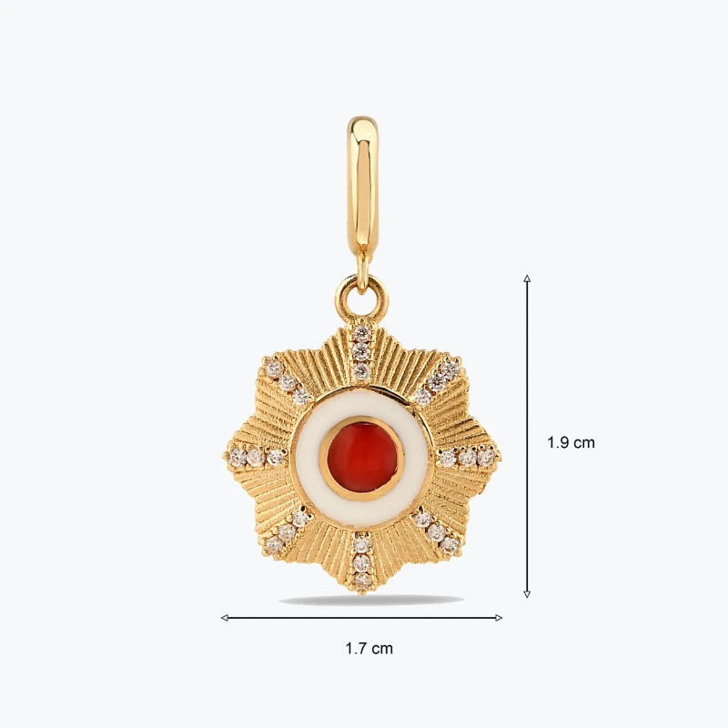 Kırmızı Çiçek Madalyon Charm resmi