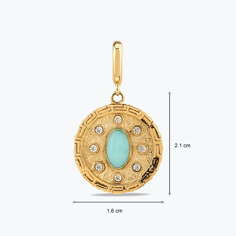 Mavi Madalyon Charm resmi