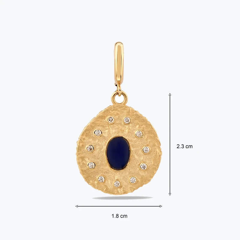 Lacivert Asimertik Madalyon Charm resmi