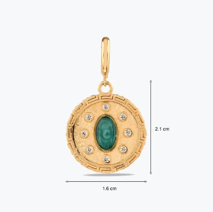 Yeşil Madalyon Charm resmi