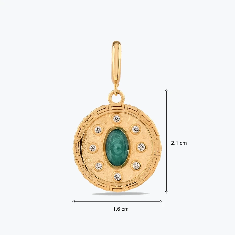 Yeşil Madalyon Charm resmi