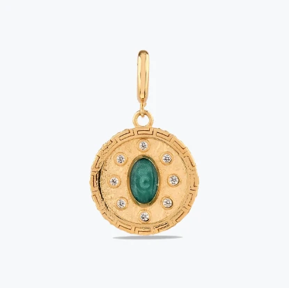 Yeşil Madalyon Charm resmi