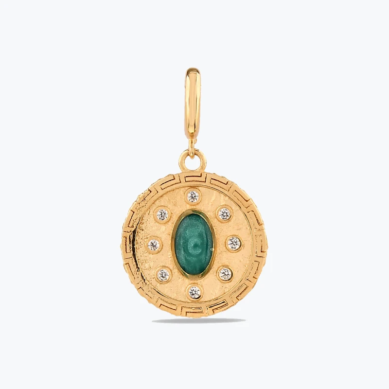 Yeşil Madalyon Charm resmi