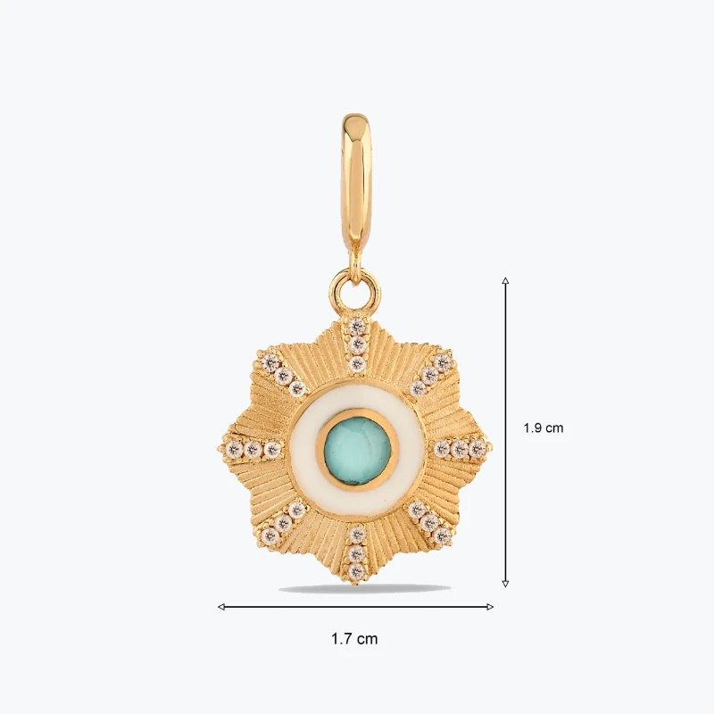 Mavi Çiçek Madalyon Charm resmi