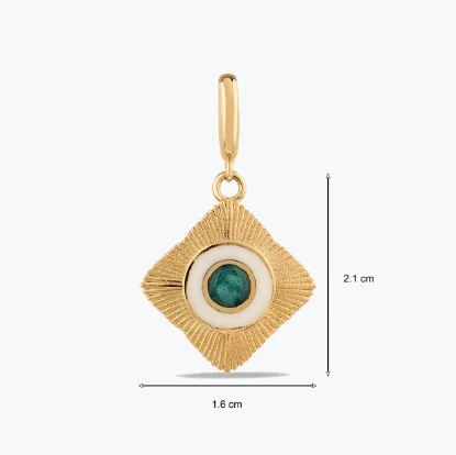 Yeşil Etnik Madalyon Charm resmi