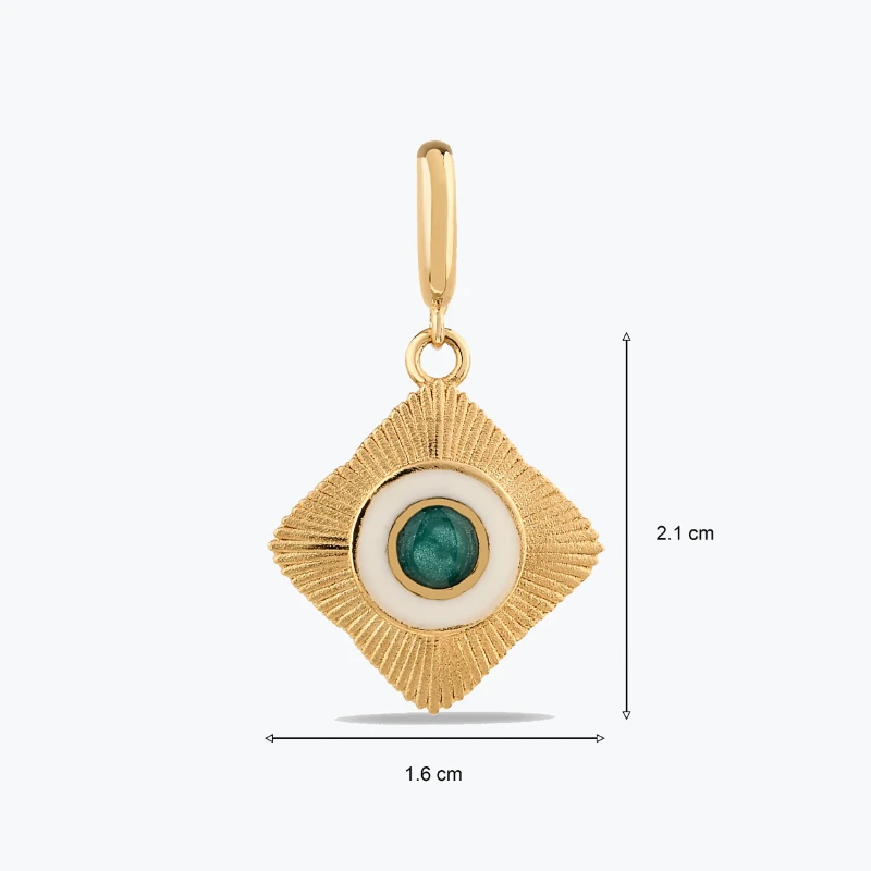 Yeşil Etnik Madalyon Charm resmi