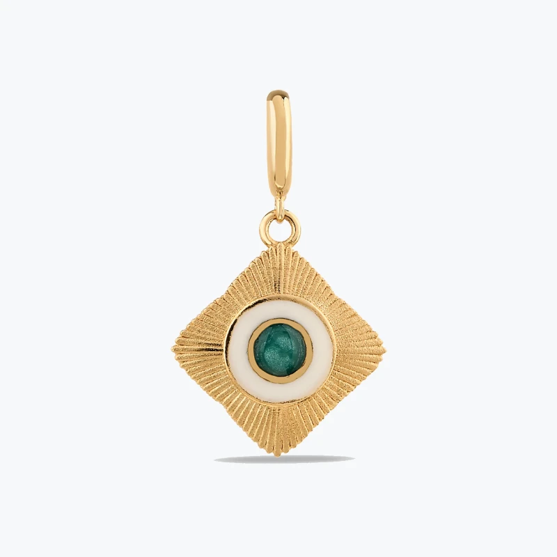 Yeşil Etnik Madalyon Charm resmi