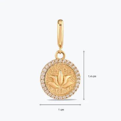 Taş Detay Lotus Charm resmi