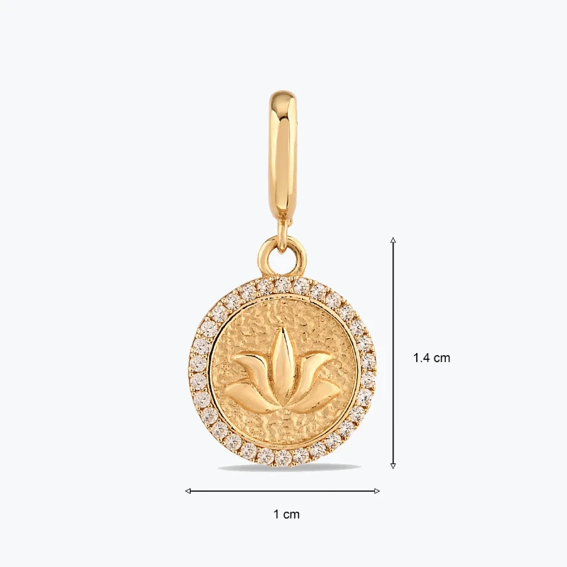 Taş Detay Lotus Charm resmi