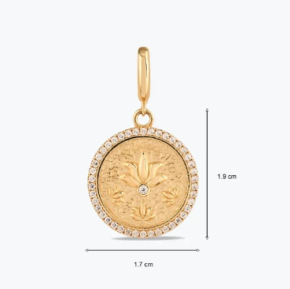 Taş Detay Lotus Charm resmi