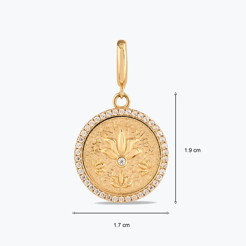 Taş Detay Lotus Charm resmi