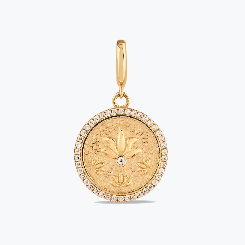Taş Detay Lotus Charm resmi