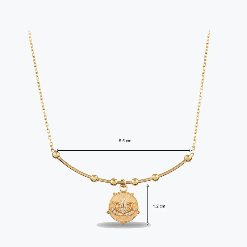Lotus Uç Tel Kolye resmi