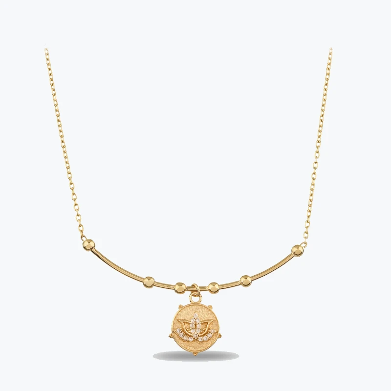 Lotus Uç Tel Kolye resmi