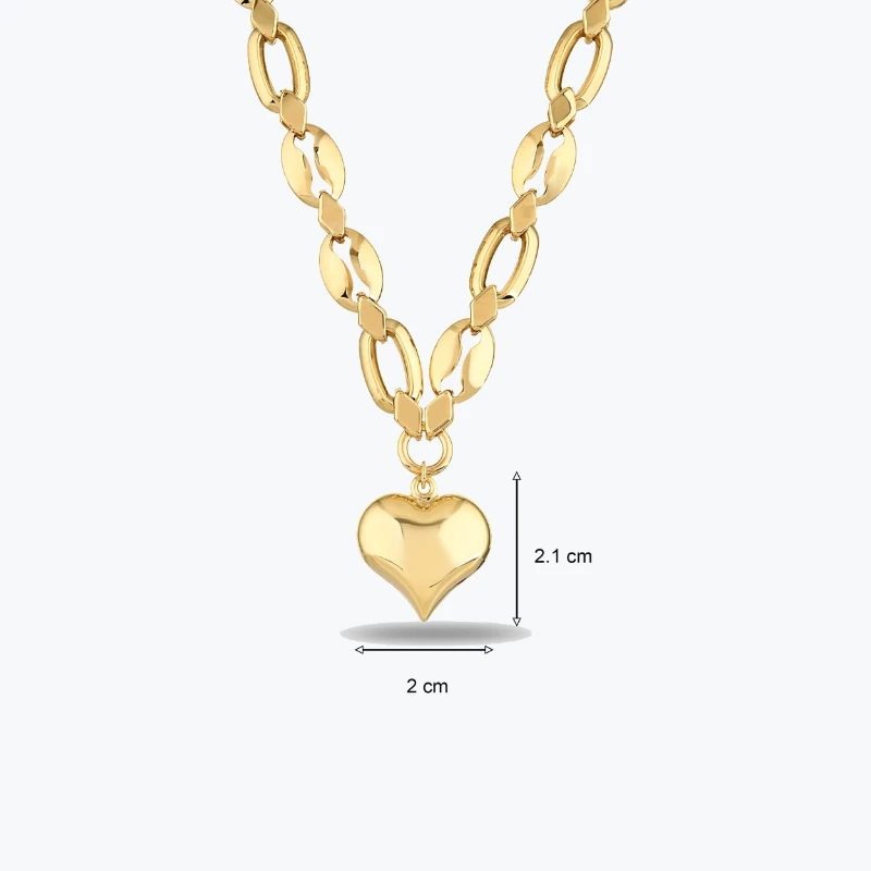 Altın Rich Heart Kolye resmi