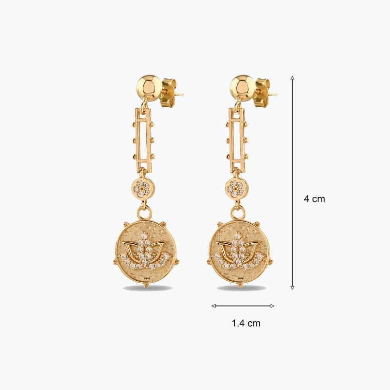 Lotus Damga Tasarım Küpe resmi