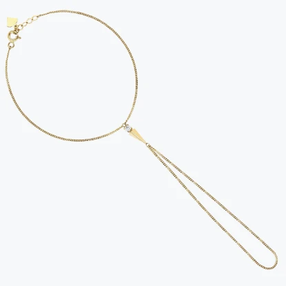 Kare Taşlı Uzun Piramidik İnce Gurmet Zincir Şahmeran resmi