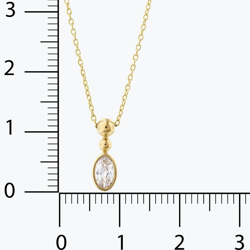 Oval Taşlı Toplu Kolye resmi