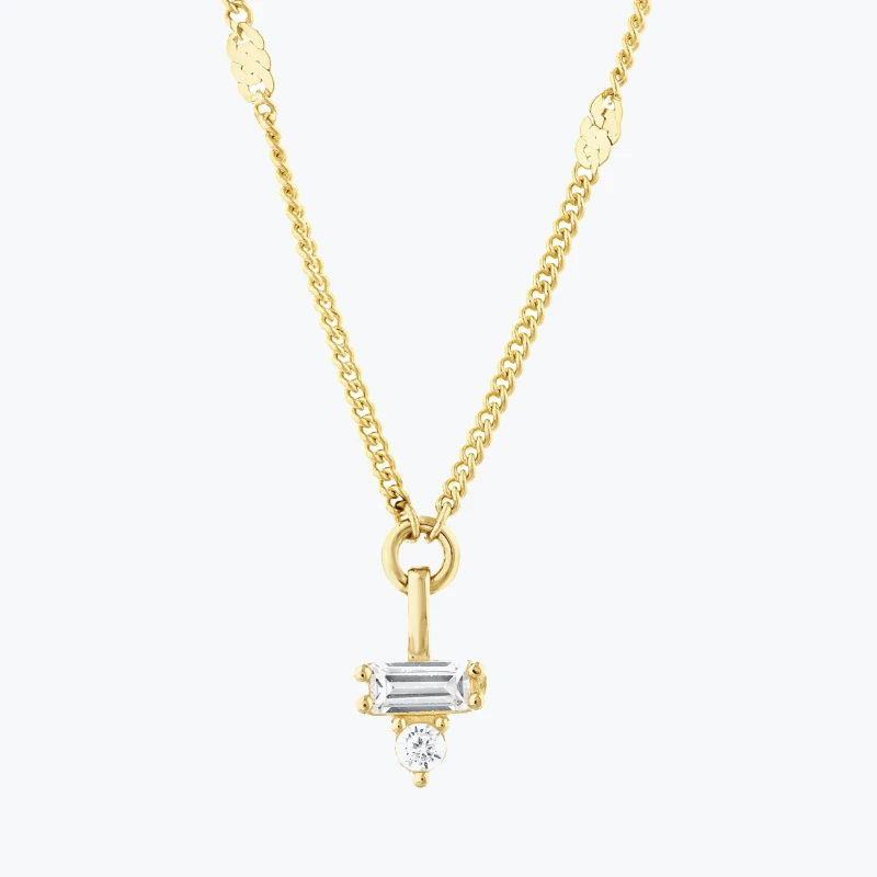 Minimal ve Baget Taşlı Aynalı Zincir Choker resmi