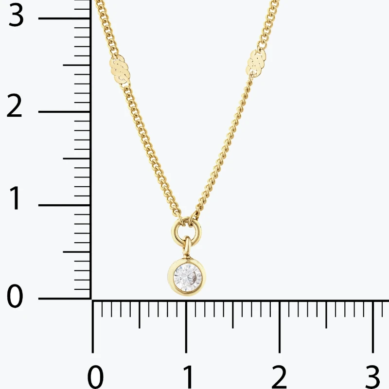 Yuvarlak Taşlı Aynalı Zincir Choker resmi