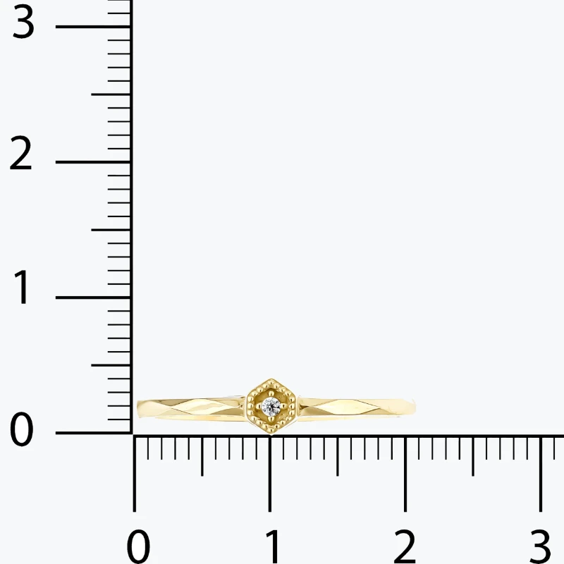 Minimal Altıgen Geometrik Kesim Yüzük resmi