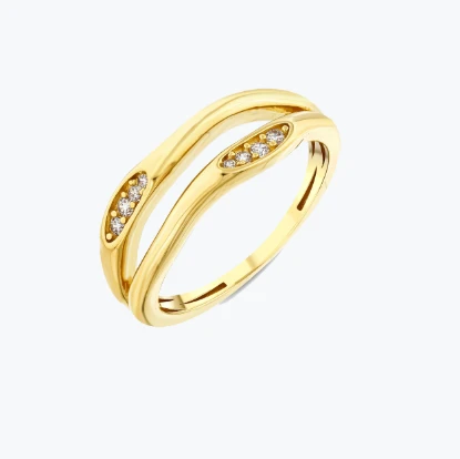 İkili Oval Taşlı Yüzük resmi